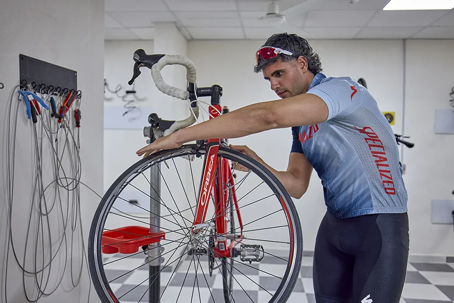 Zona de herramientas en el cycling center Zona de herramientas del Cycling center para la habitación Doble Ciclista con Balcón Welike Fénix